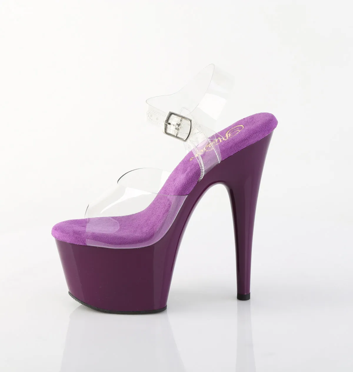 ADORE-708 Pleaser Clear/Purple Sexy Platform Shoes (Pole Dancing Heels)