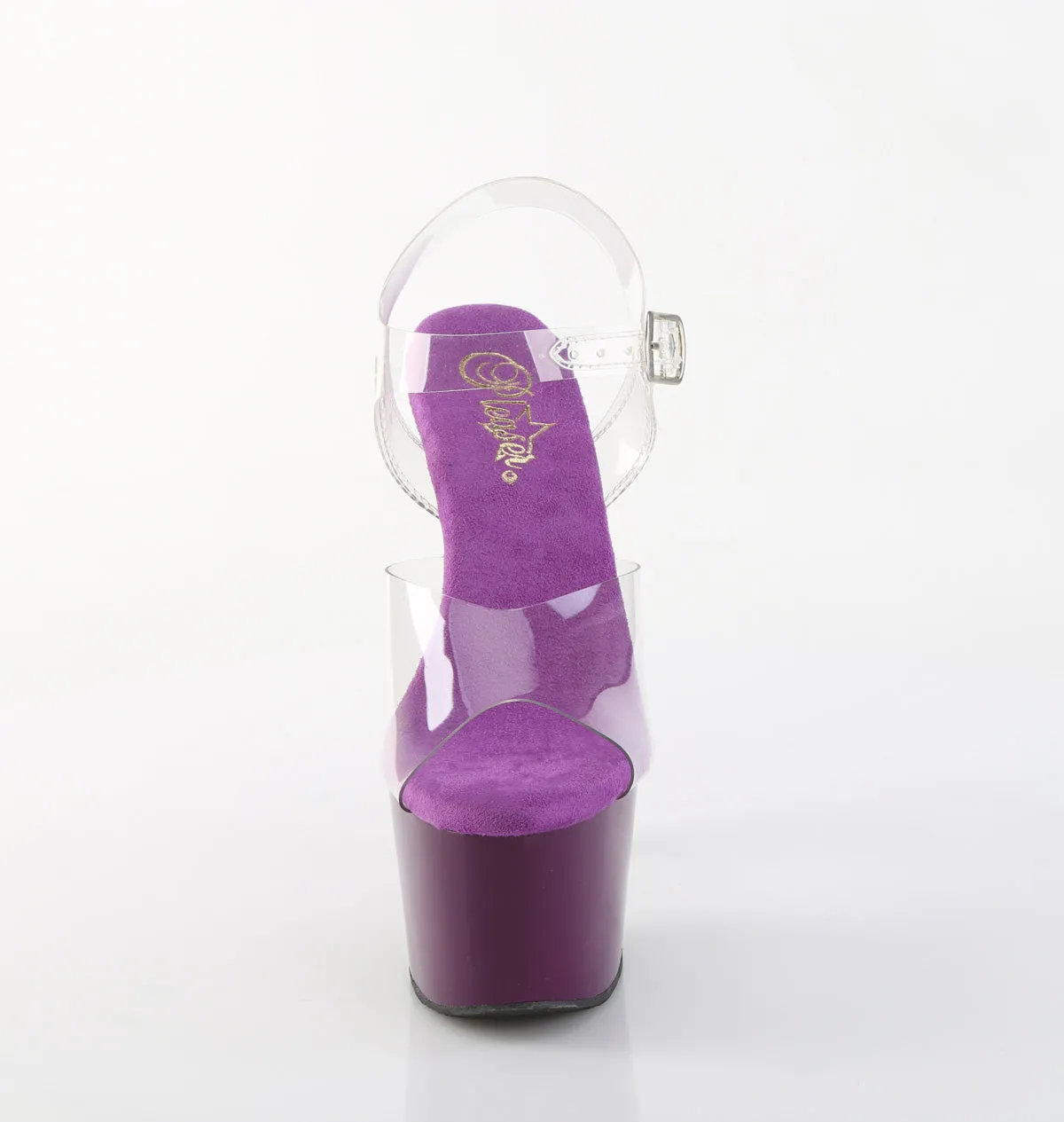 ADORE-708 Pleaser Clear/Purple Sexy Platform Shoes (Pole Dancing Heels)