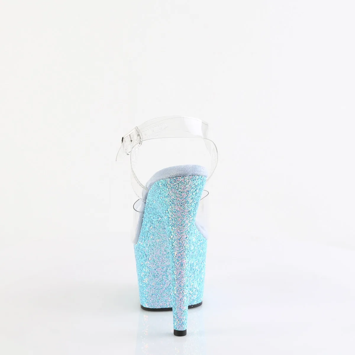 ADORE-708LG Pleaser Clear/Baby Blue Sexy Platform Shoes (Pole Dancing Heels)