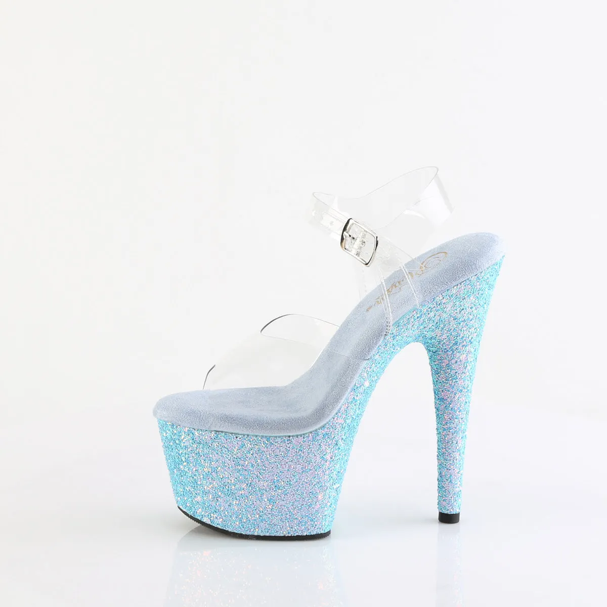 ADORE-708LG Pleaser Clear/Baby Blue Sexy Platform Shoes (Pole Dancing Heels)