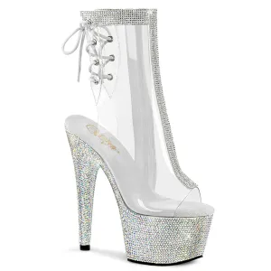 BEJEWELED-1018C-2RS Pleaser Clear/Silver Sexy Platform Shoes (Pole Dancing Heels)