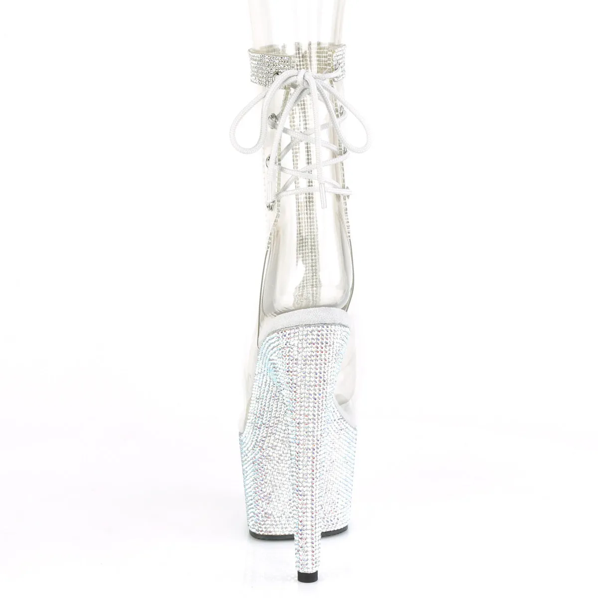 BEJEWELED-1018C-2RS Pleaser Clear/Silver Sexy Platform Shoes (Pole Dancing Heels)