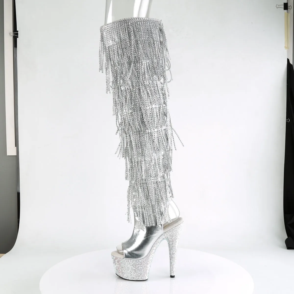 BEJEWELED-3019RSF-7 Pleaser Silver Sexy Platform Shoes (Pole Dancing Heels)