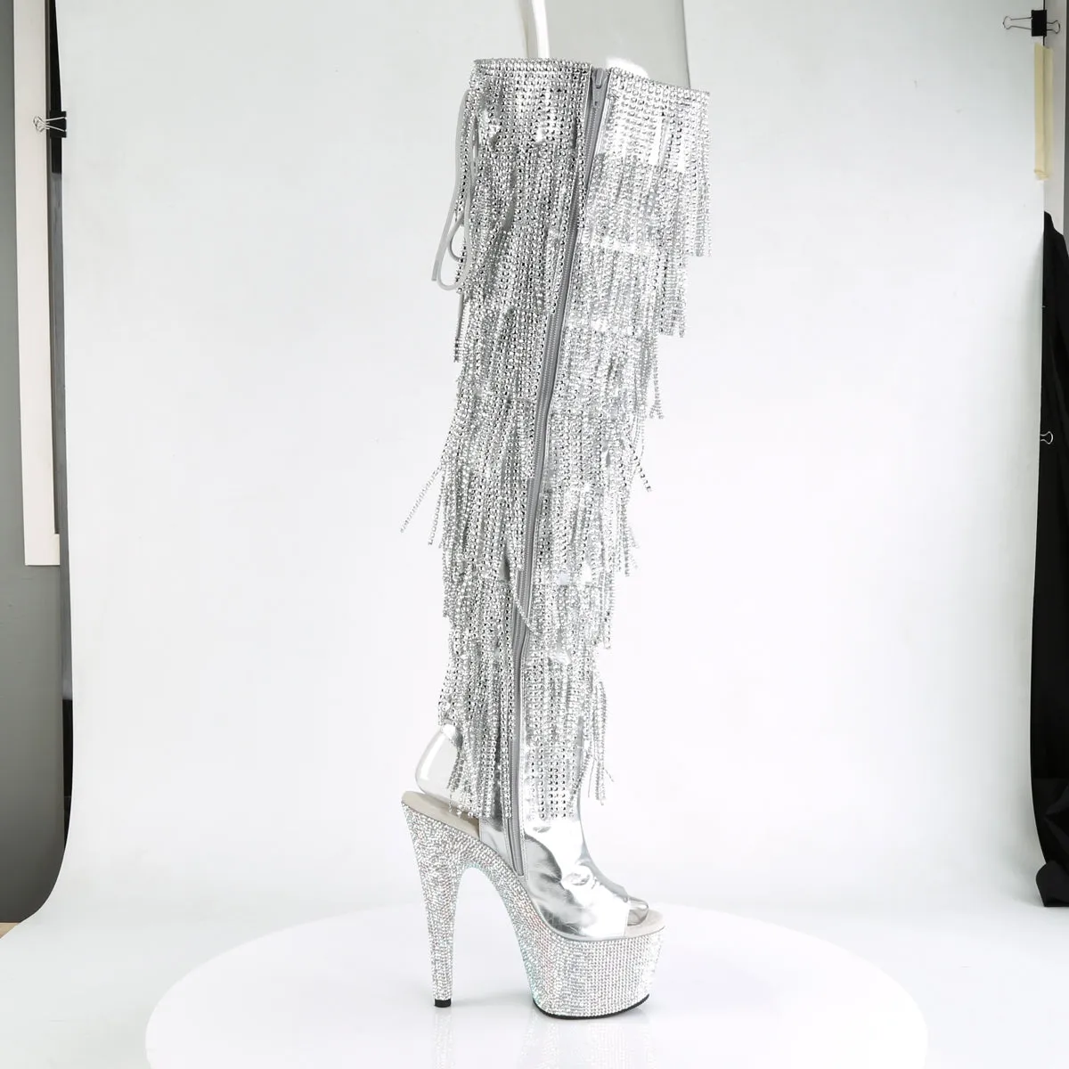 BEJEWELED-3019RSF-7 Pleaser Silver Sexy Platform Shoes (Pole Dancing Heels)