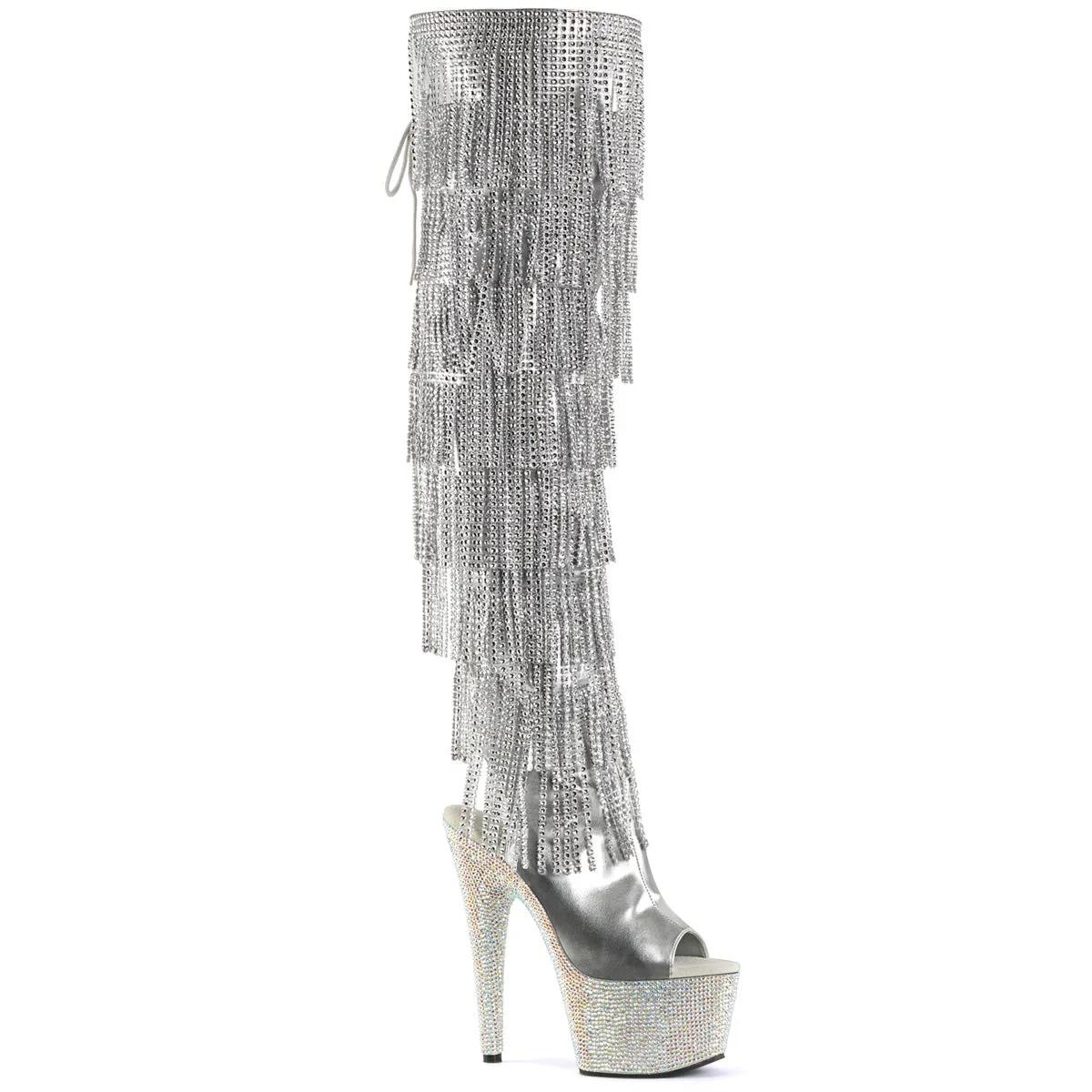 BEJEWELED-3019RSF-7 Pleaser Silver Sexy Platform Shoes (Pole Dancing Heels)