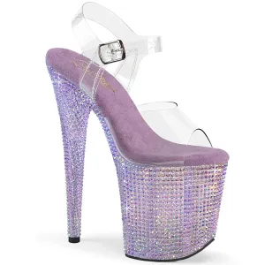BEJEWELED-808RRS Pleaser Clear/Lavender Sexy Platform Shoes (Pole Dancing Heels)