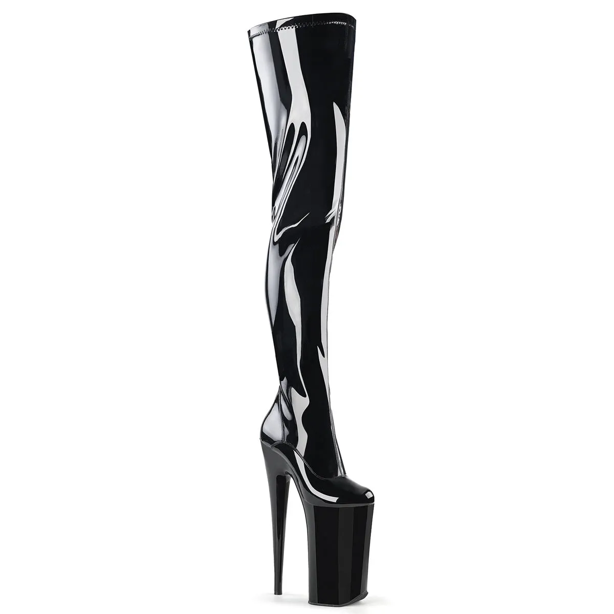 BEYOND-4000 Pleaser Black Stretch Patent Sexy Platform Shoes (Pole Dancing Heels)