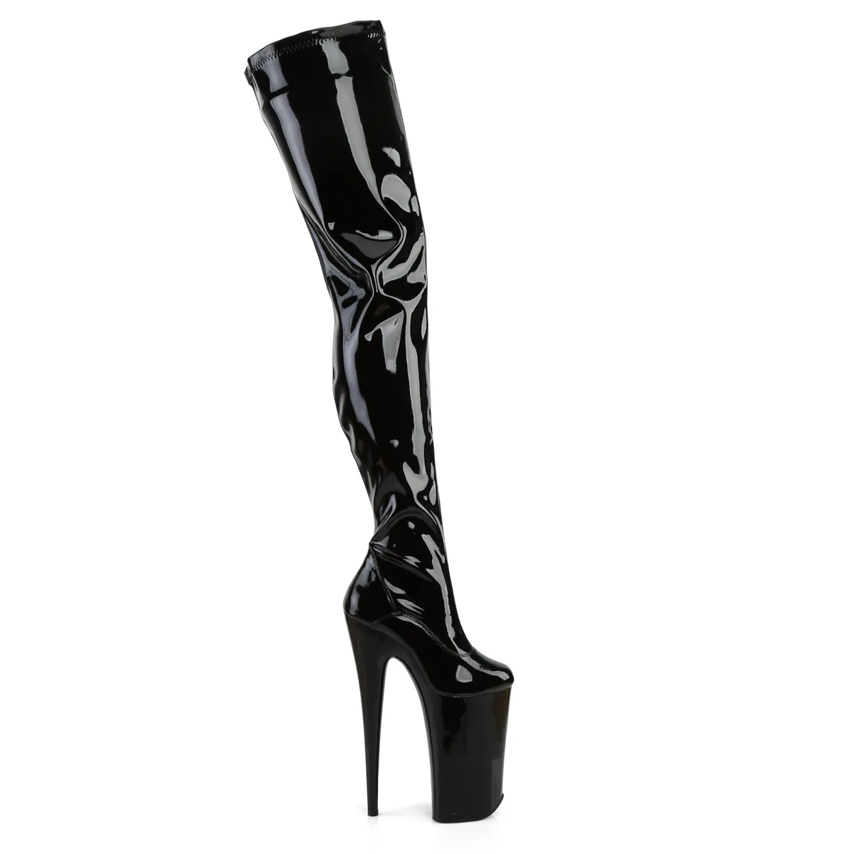 BEYOND-4000 Pleaser Black Stretch Patent Sexy Platform Shoes (Pole Dancing Heels)