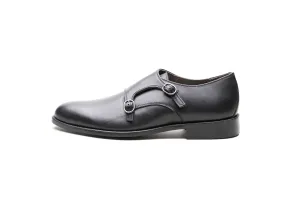 Black Double Monk Strap