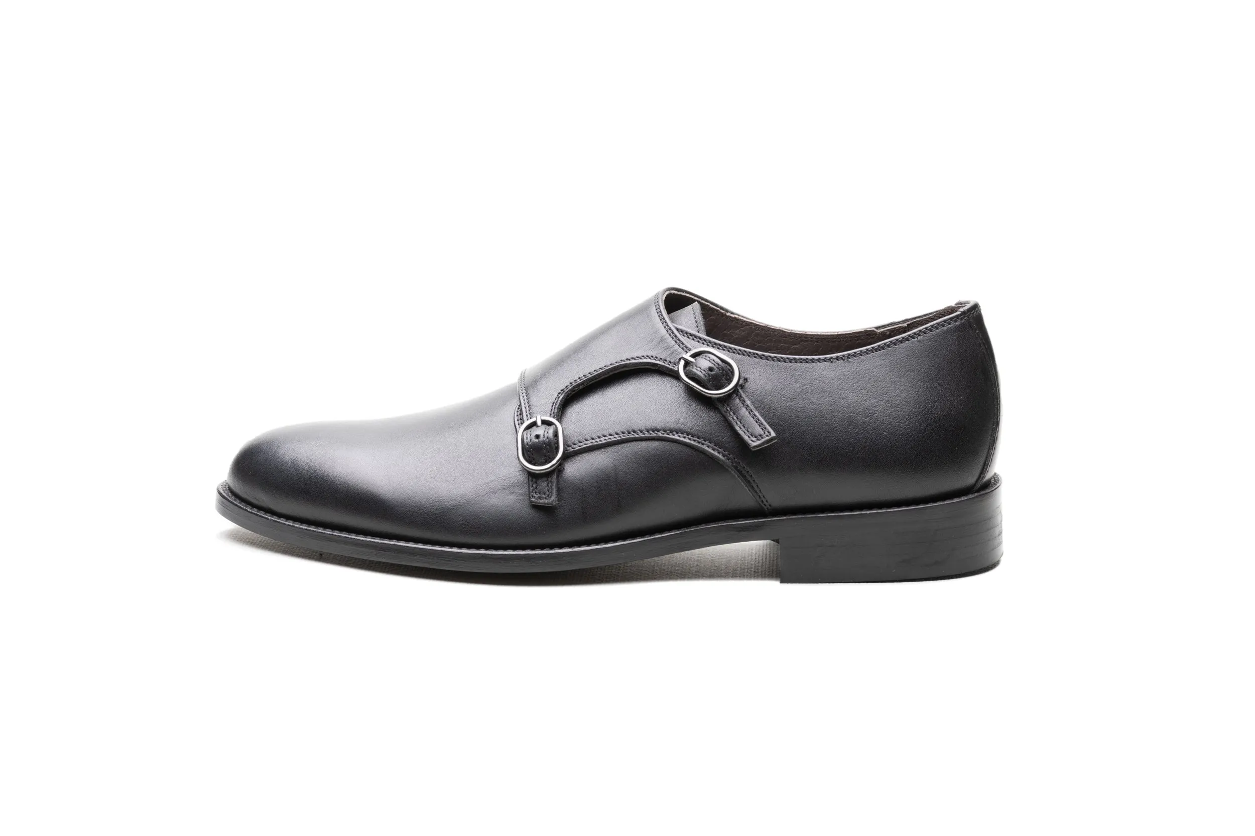 Black Double Monk Strap