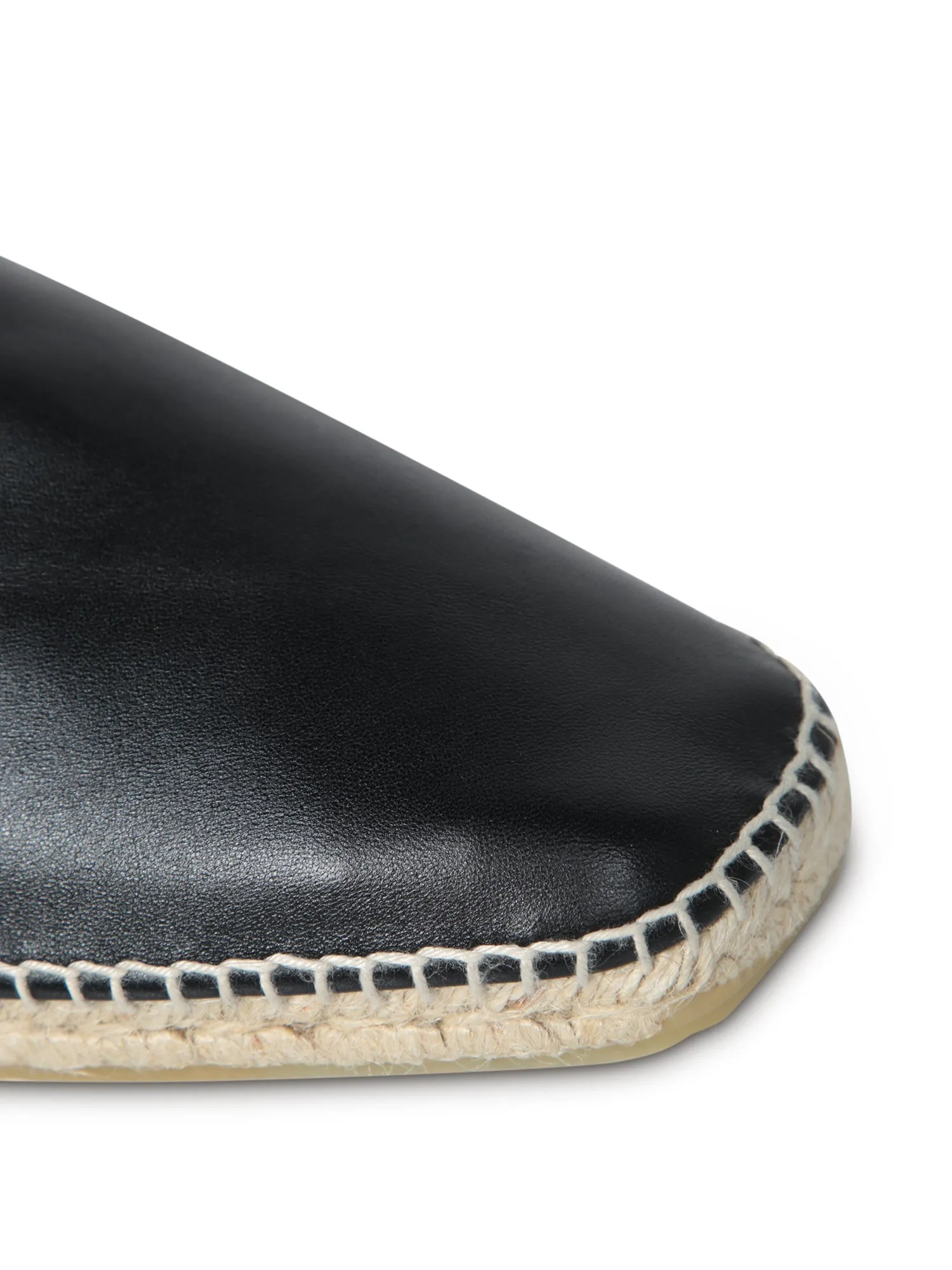 Black Leather Espadrilles