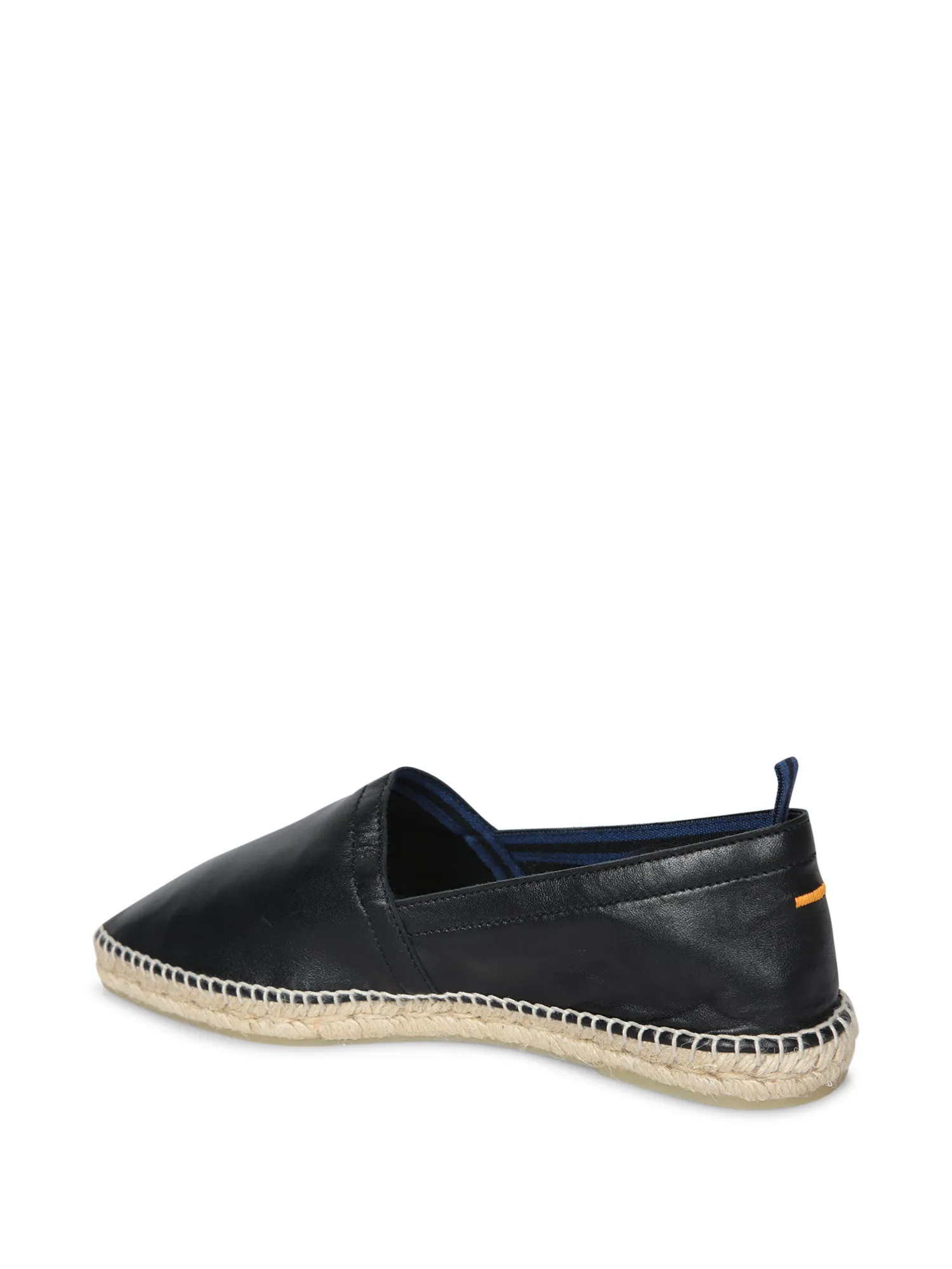 Black Leather Espadrilles