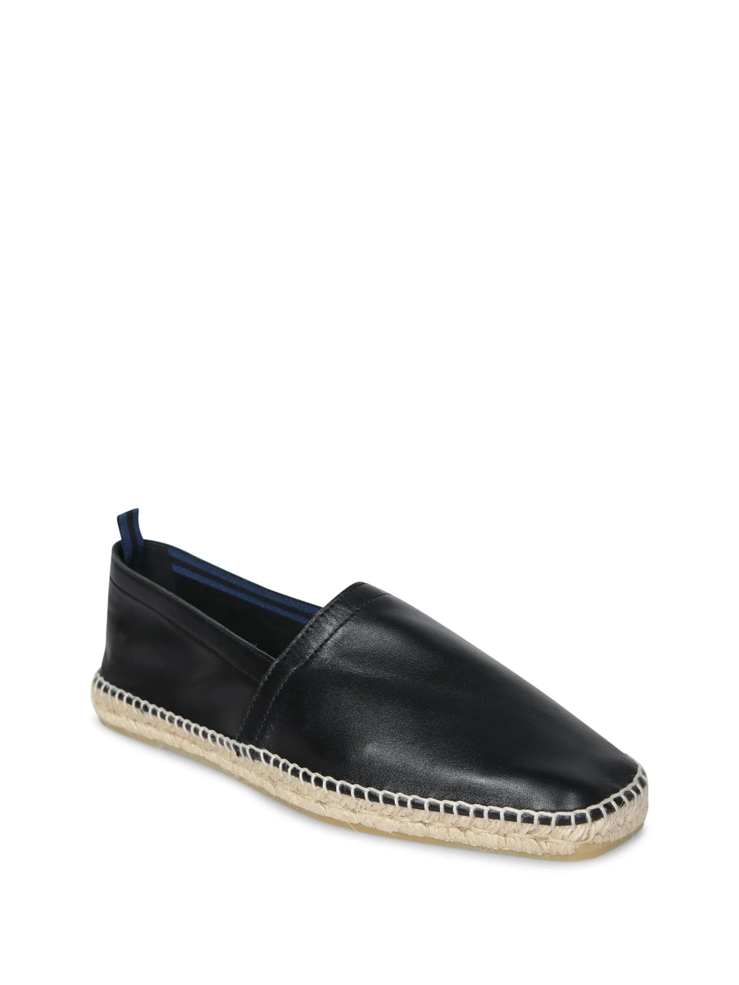 Black Leather Espadrilles