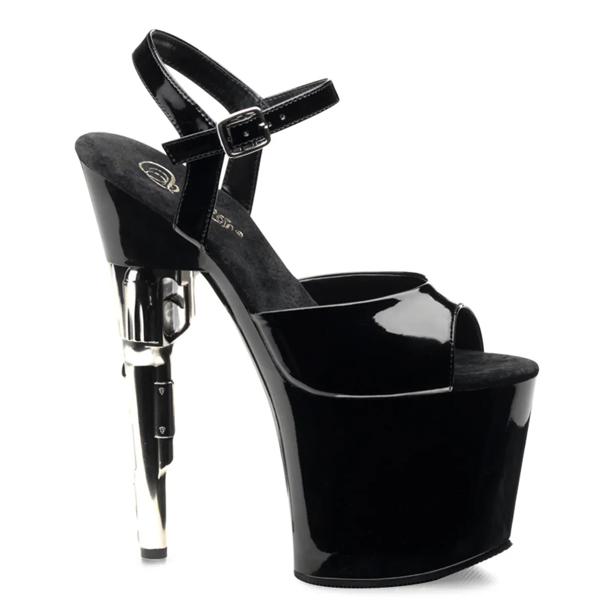 BONDGIRL-709 Pleaser Black Patent Sexy Platform Shoes (Pole Dancing Heels)