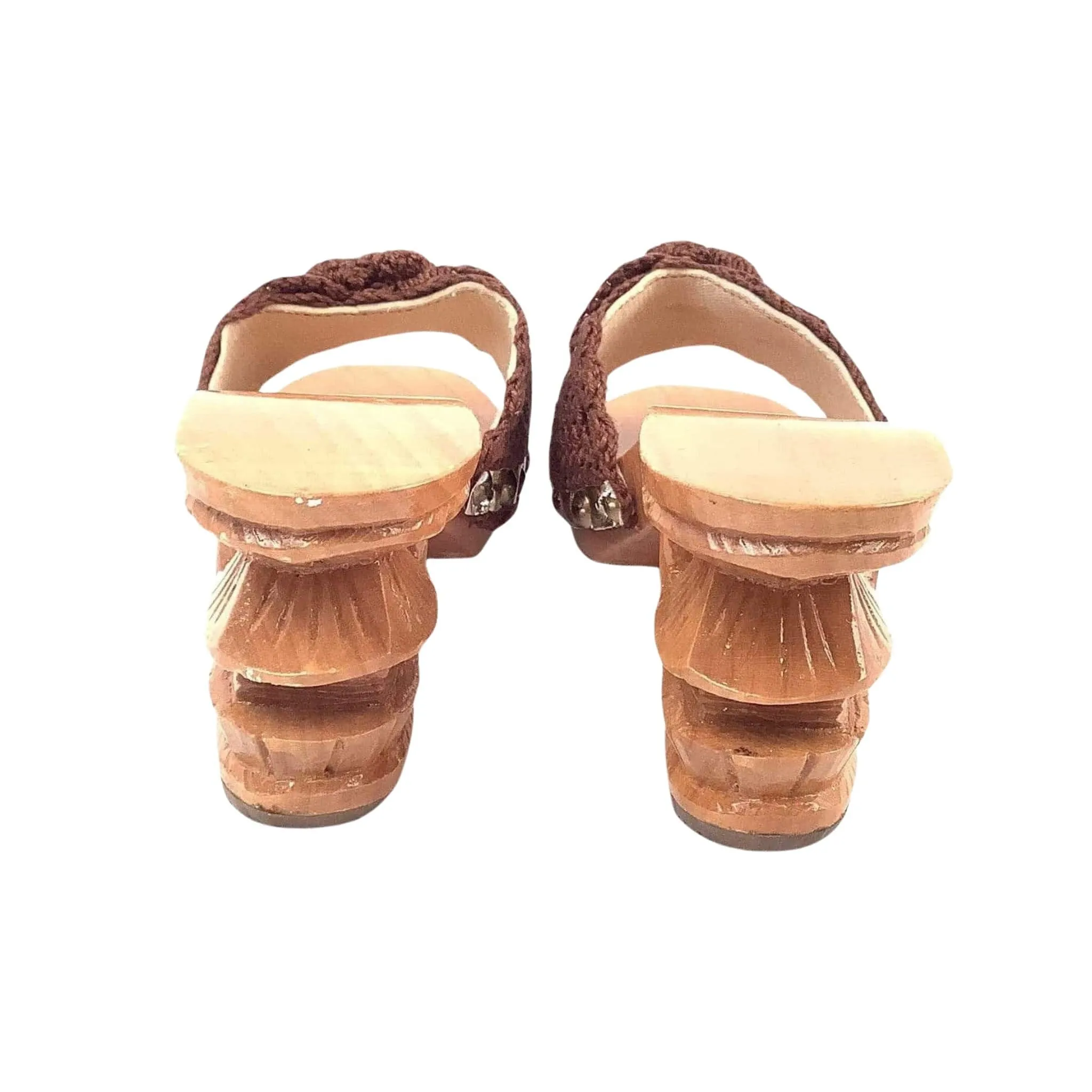 Brown Crochet Mules