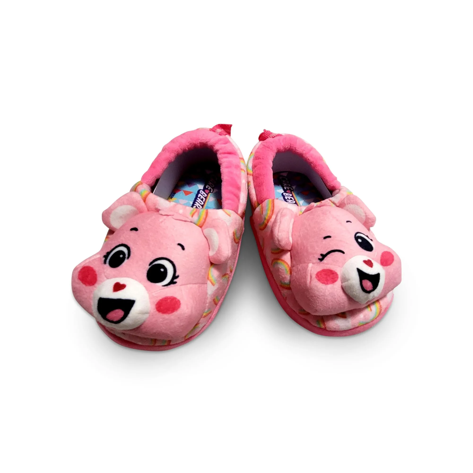 Care Bears Pink Plush Warm Indoor Home Slipper for Girls (Toddler)