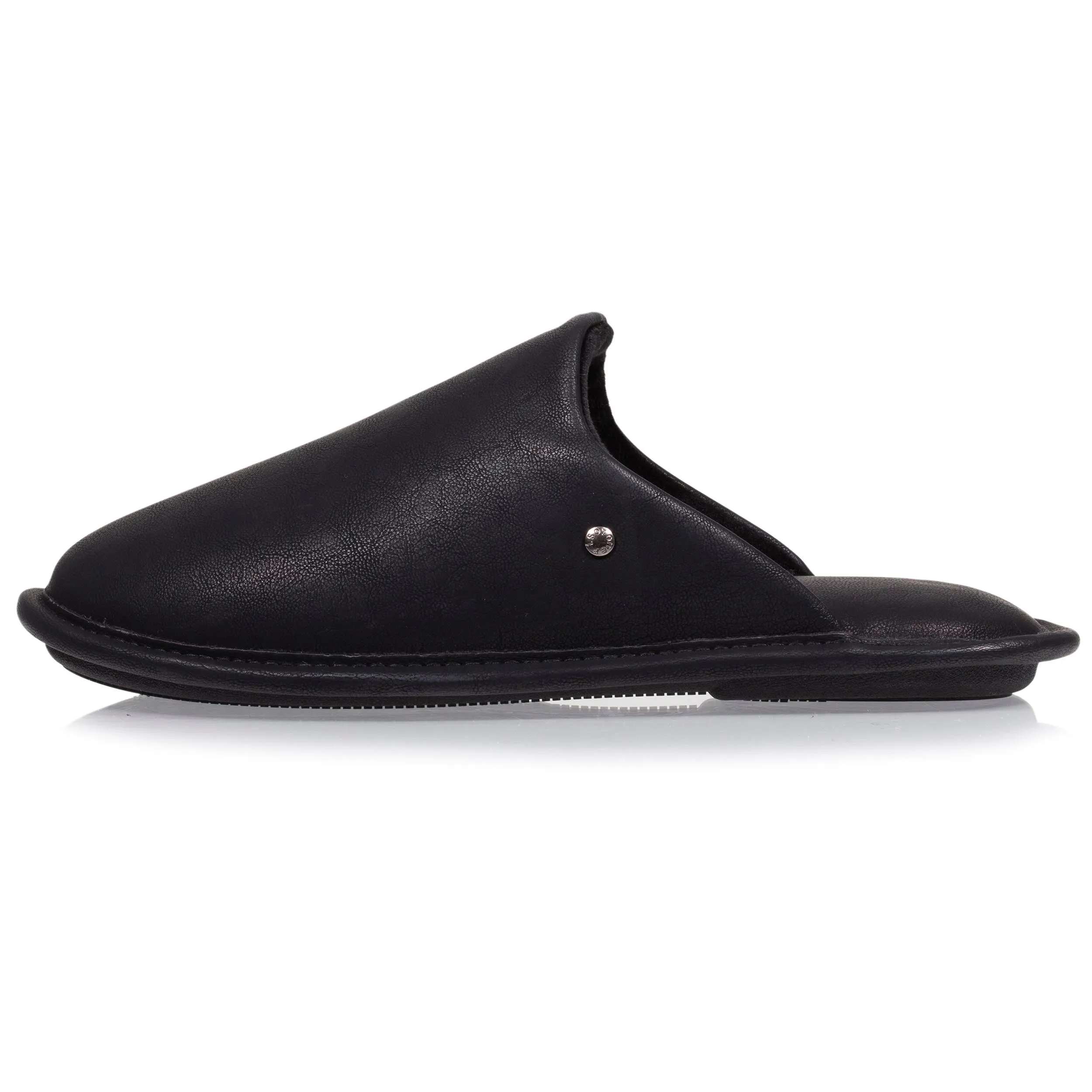 Chausson mules Homme cuir synthétique Noir