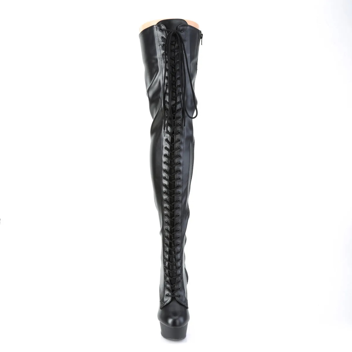 DELIGHT-3023 Pleaser Black Faux Leather Sexy Platform Shoes (Pole Dancing Heels)
