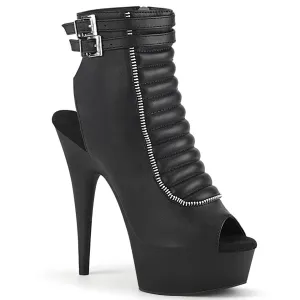 DELIGHT-600-18 Pleaser Black Faux Leather Sexy Platform Shoes (Pole Dancing Heels)