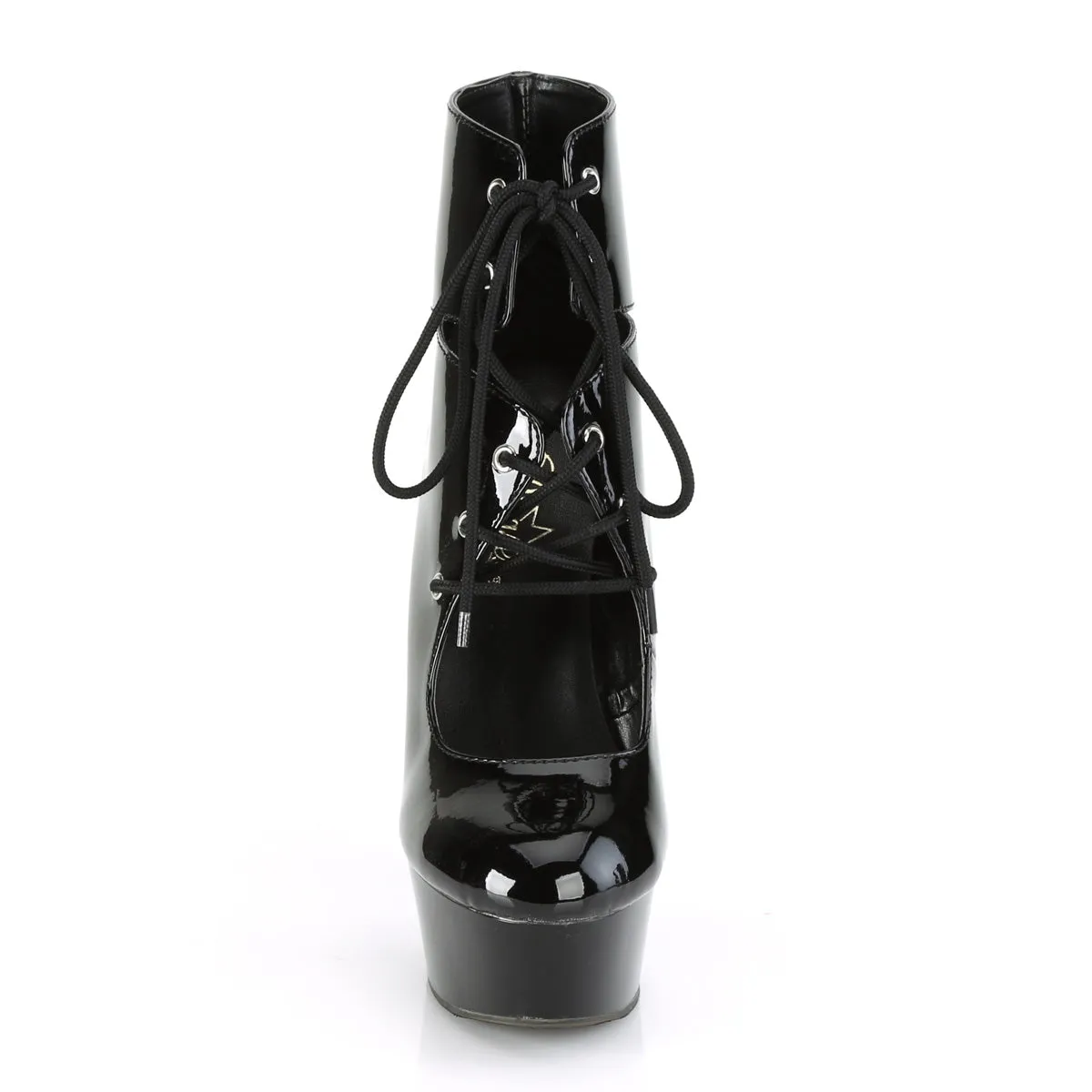 DELIGHT-600-22 Pleaser Black Patent Sexy Platform Shoes (Pole Dancing Heels)