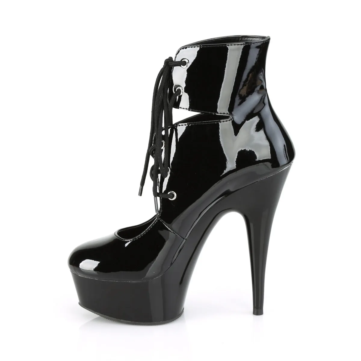 DELIGHT-600-22 Pleaser Black Patent Sexy Platform Shoes (Pole Dancing Heels)
