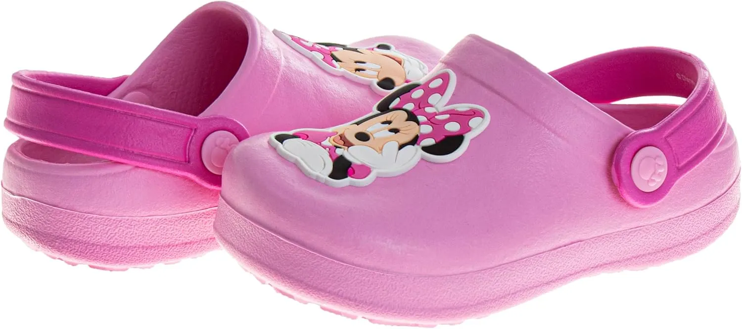 Disney Characters Clog Sandal Waterproof Slip-On Slides for Girls Stitch Frozen Minnie Mouse Closed Toe Clogs (Sizes: 5-10 Toddlers / 11-12 Little Kids)