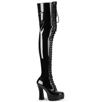 ELECTRA-3023 Pleaser Black Patent Sexy Platform Shoes (Pole Dancing Heels)