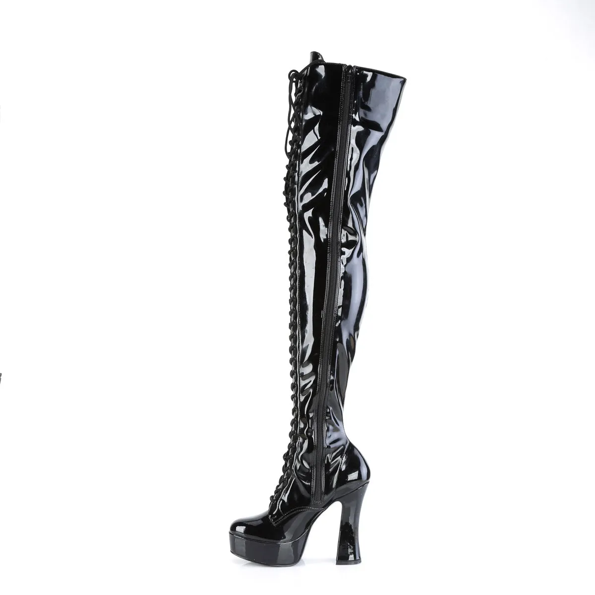 ELECTRA-3023 Pleaser Black Patent Sexy Platform Shoes (Pole Dancing Heels)