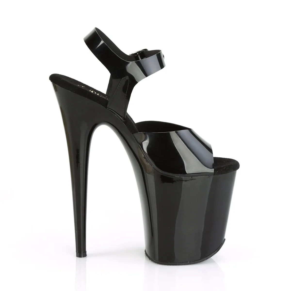 FLAMINGO-808N Pleaser Black (Jelly-Like) TPU Sexy Platform Shoes (Pole Dancing Heels)