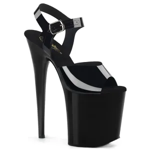 FLAMINGO-808N Pleaser Black (Jelly-Like) TPU Sexy Platform Shoes (Pole Dancing Heels)