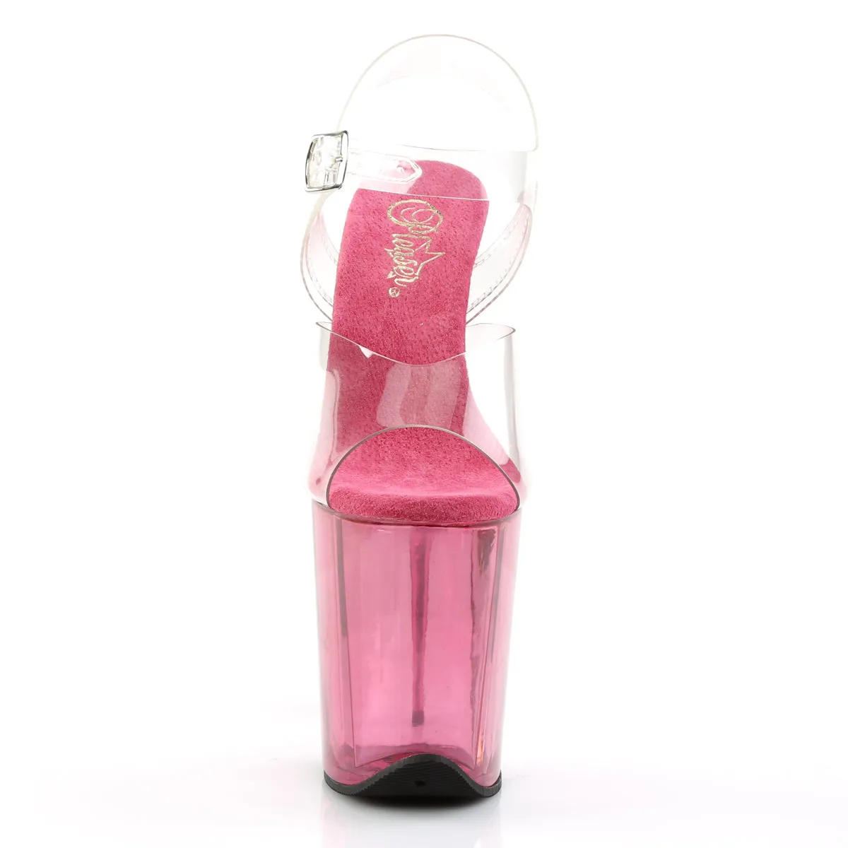 FLAMINGO-808T Pleaser Clear/Pink Tinted Sexy Platform Shoes (Pole Dancing Heels)