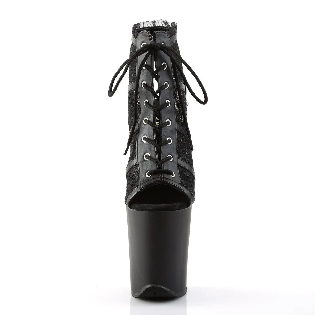FLAMINGO-896LC Pleaser Black Mesh Sexy Platform Shoes (Pole Dancing Heels)