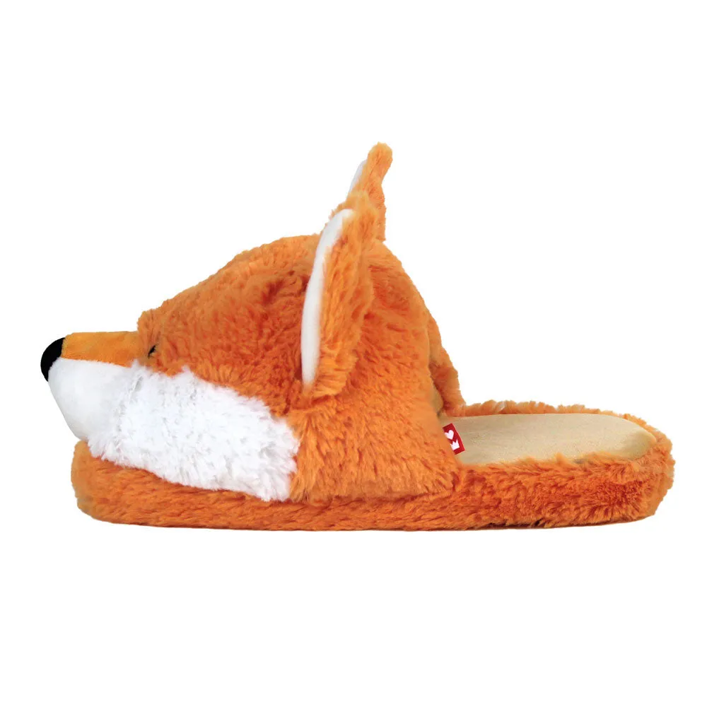 Fox Novelty Slippers JulesRoche Plush Furry Fun Slip-On