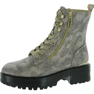 GUESS Womens Fearne 2 Platform Combat & Lace-up Boots Taupe 6 Medium (B,M)