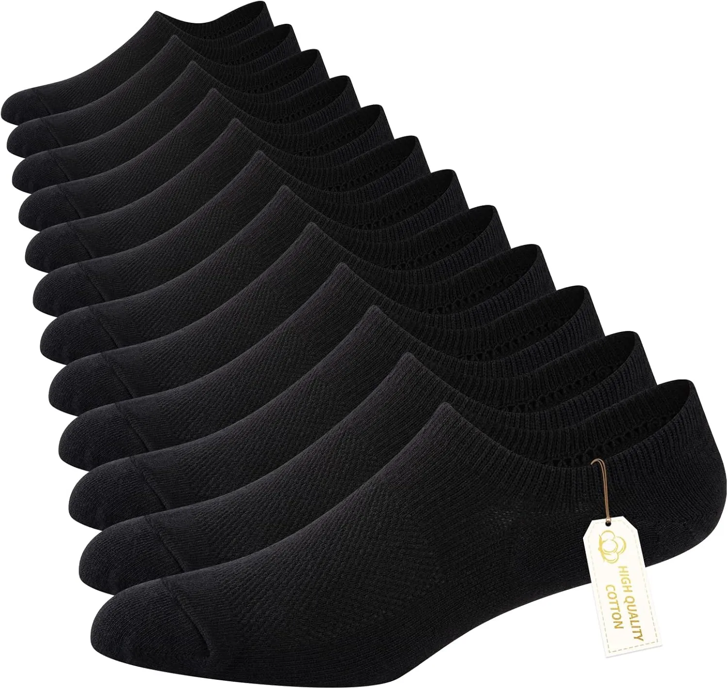 Heatuff No Show Socks Men Low Cut Ankle Short Cotton Casual Invisible Non Slip Socks (6/8 Pairs)