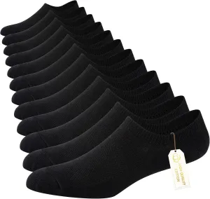 Heatuff No Show Socks Men Low Cut Ankle Short Cotton Casual Invisible Non Slip Socks (6/8 Pairs)