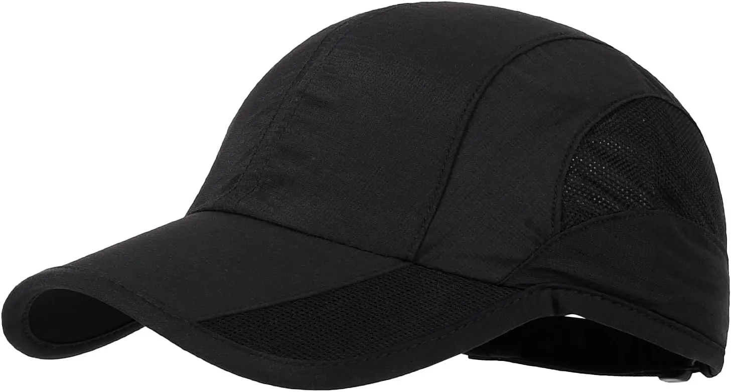 HH HOFNEN Quick Dry Baseball Cap Unstructured Running Cap Water-Resistant UPF 50  Mesh Golf Sun Hats for Men Women
