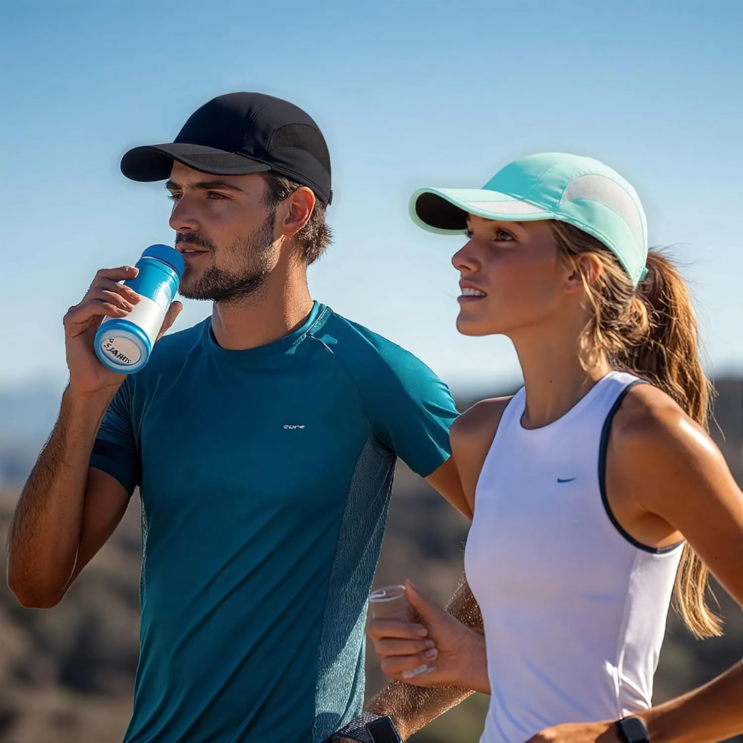 HH HOFNEN Quick Dry Baseball Cap Unstructured Running Cap Water-Resistant UPF 50  Mesh Golf Sun Hats for Men Women