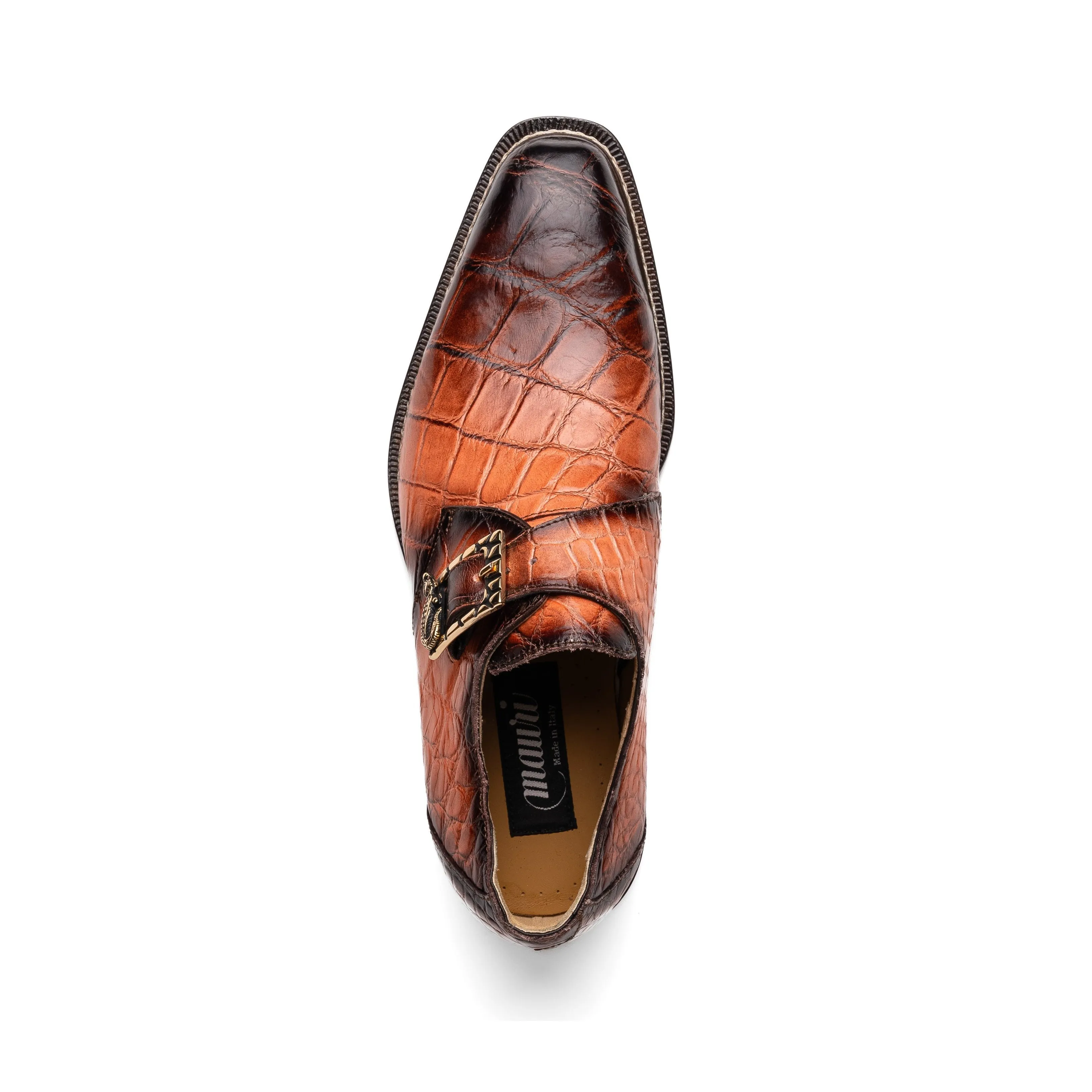 MAURI 3281/2 NITTI PEACH & T.MORO ALLIGATOR MONK-STRAP DRESS SHOES