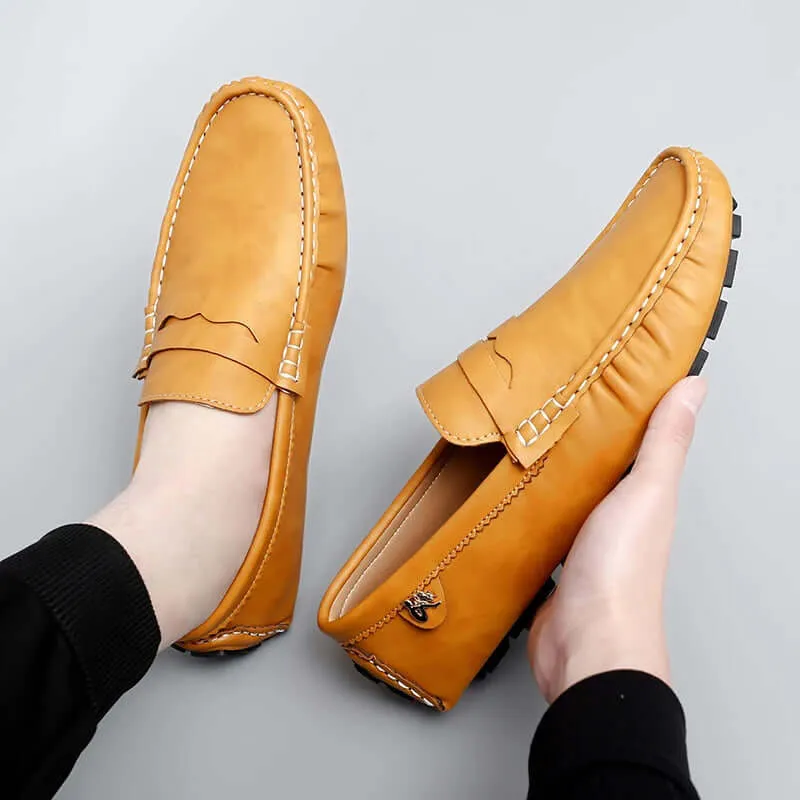 Men's Leather Penny Loafers - Smart Casual Shoes