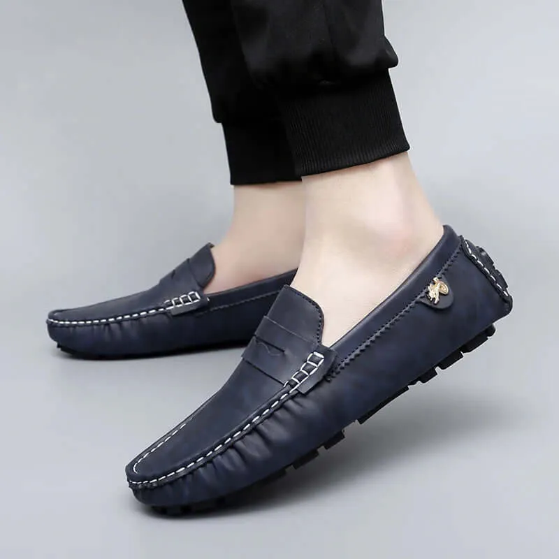 Men's Leather Penny Loafers - Smart Casual Shoes