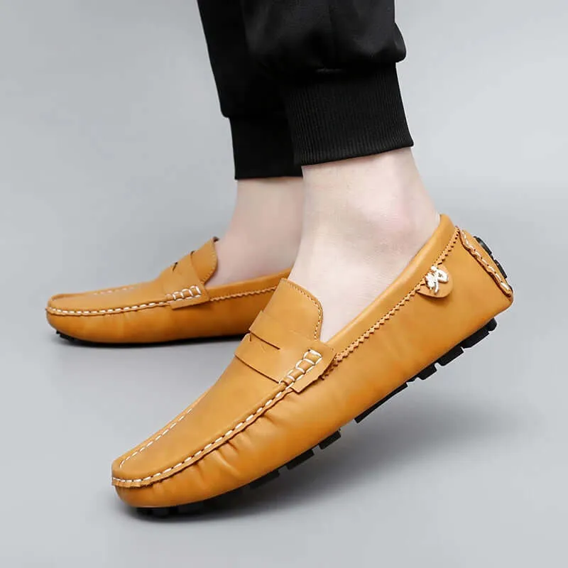 Men's Leather Penny Loafers - Smart Casual Shoes