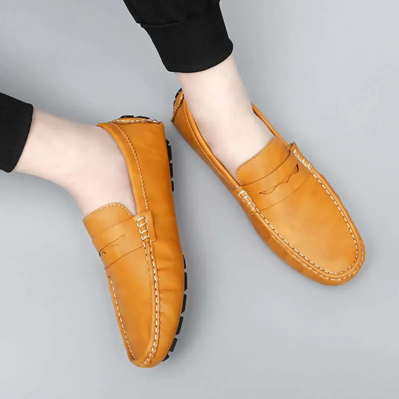 Men's Leather Penny Loafers - Smart Casual Shoes