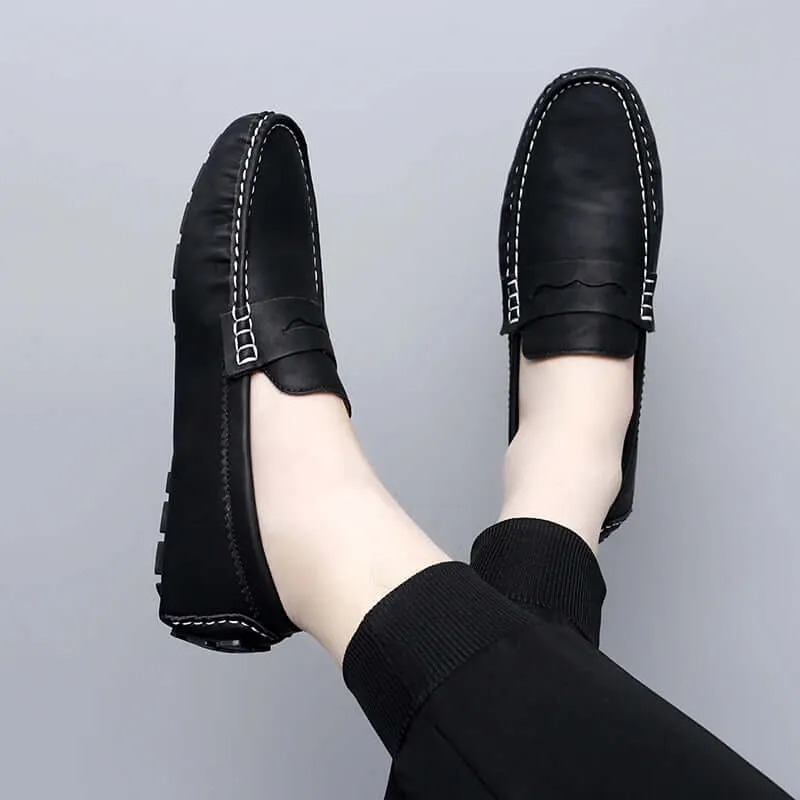 Men's Leather Penny Loafers - Smart Casual Shoes