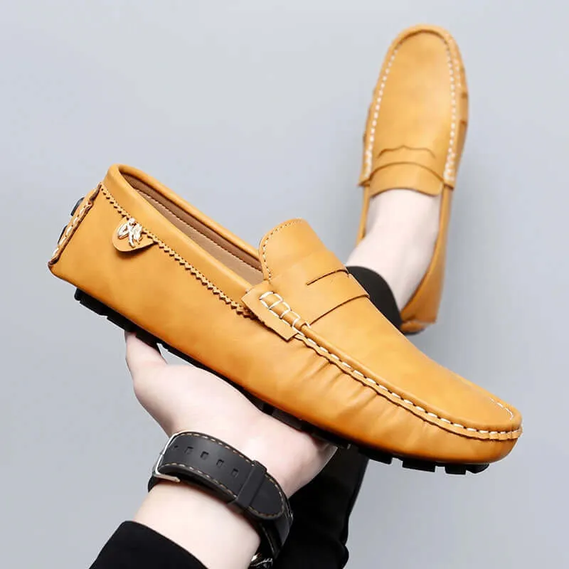 Men's Leather Penny Loafers - Smart Casual Shoes