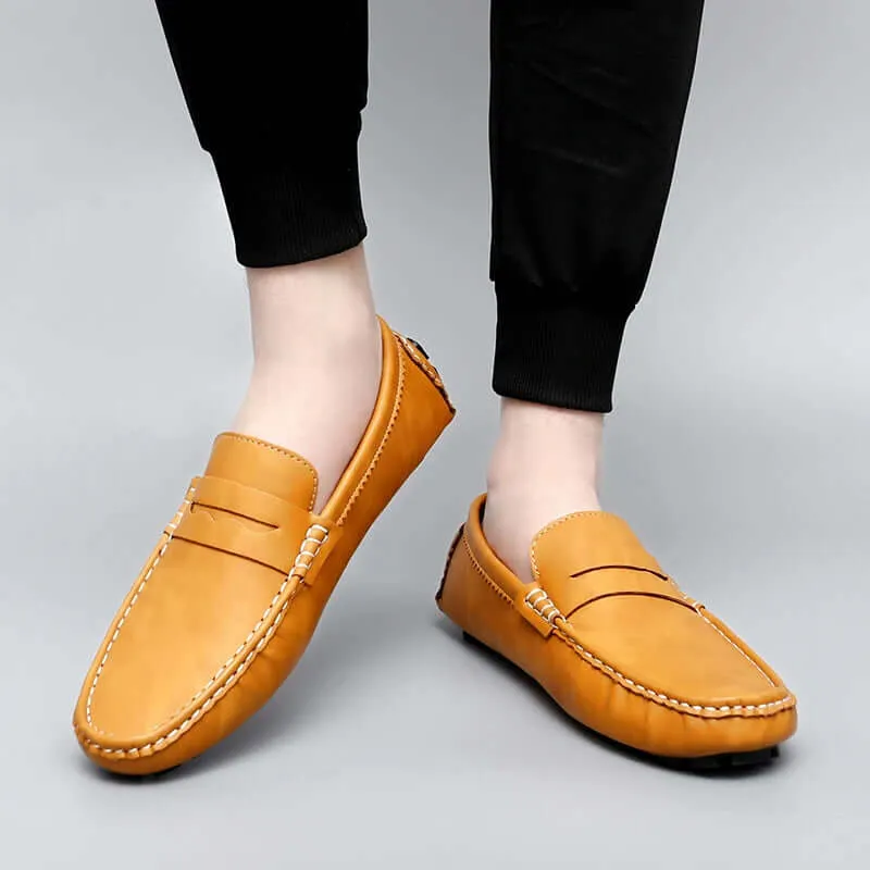 Men's Leather Penny Loafers - Smart Casual Shoes