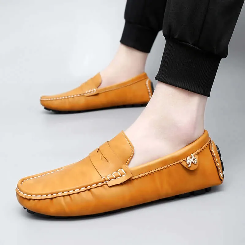 Men's Leather Penny Loafers - Smart Casual Shoes