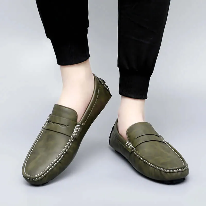 Men's Leather Penny Loafers - Smart Casual Shoes