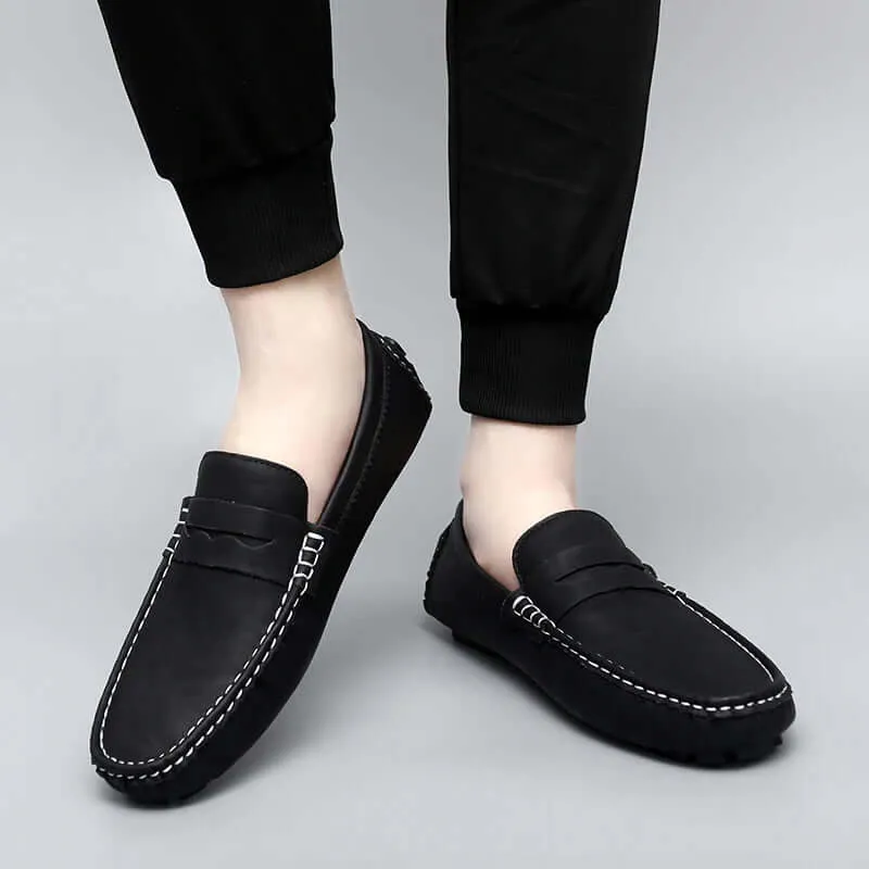 Men's Leather Penny Loafers - Smart Casual Shoes