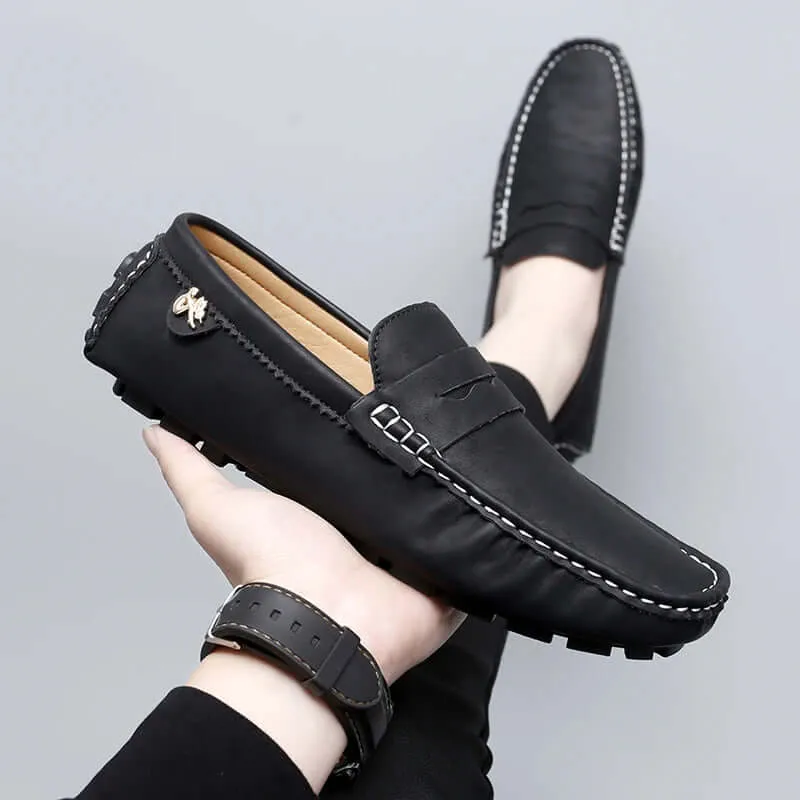 Men's Leather Penny Loafers - Smart Casual Shoes